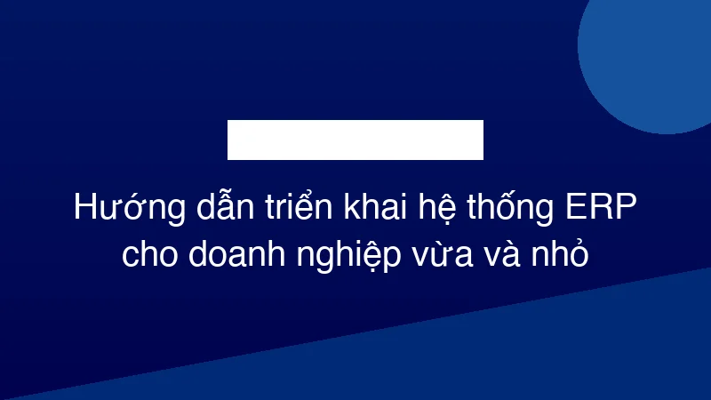Hình ảnh minh họa Hướng dẫn triển khai hệ thống ERP cho doanh nghiệp vừa và nhỏ